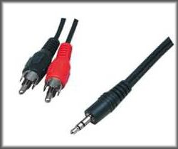 Kabel 2xCINCH-V/JACK3,5-VS 5m